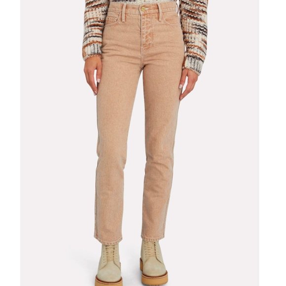 Frame Le Sylvie Slender Straight Sand Jeans - Picture 1 of 11